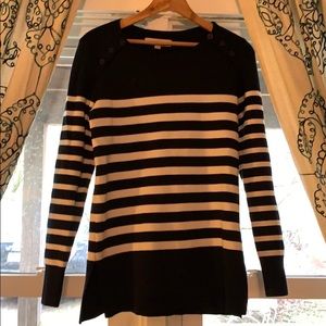 Ann Taylor Loft blue and white striped sweater XS